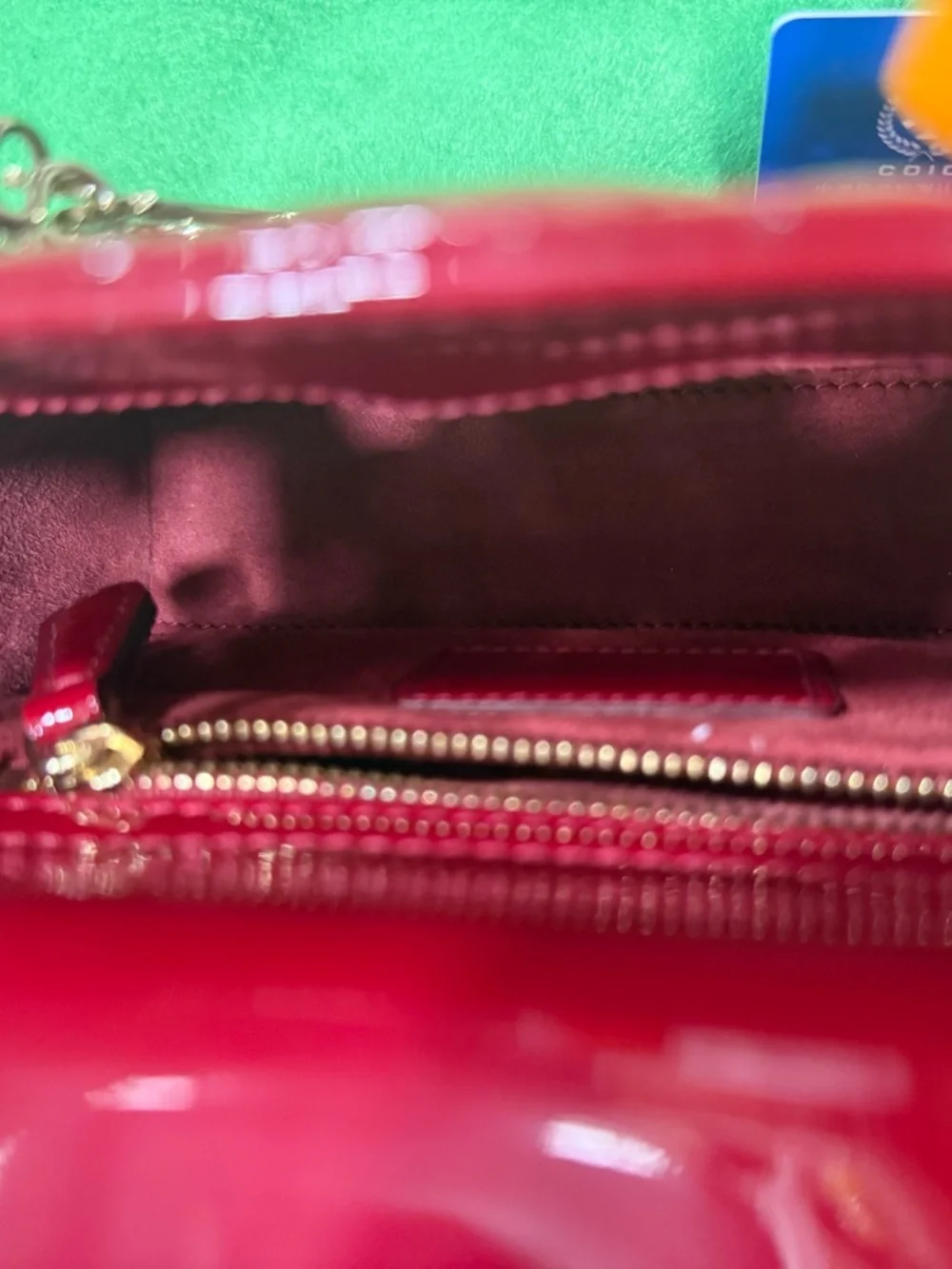 Dior Red Patent Mini Lady Dior Top-Handle Bag - Picture 8 of 13